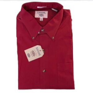 NWT Savane Red Men’s Long Sleeves Dress Shirt Size XL
